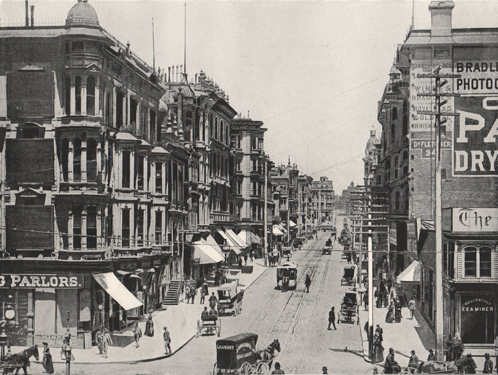 SAN FRANCISCO. Great Avenue, looking north from Market Street. California 1895